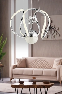 Bigiee 3 Renk Gümüş Ledli Lüx Modern Led Avize